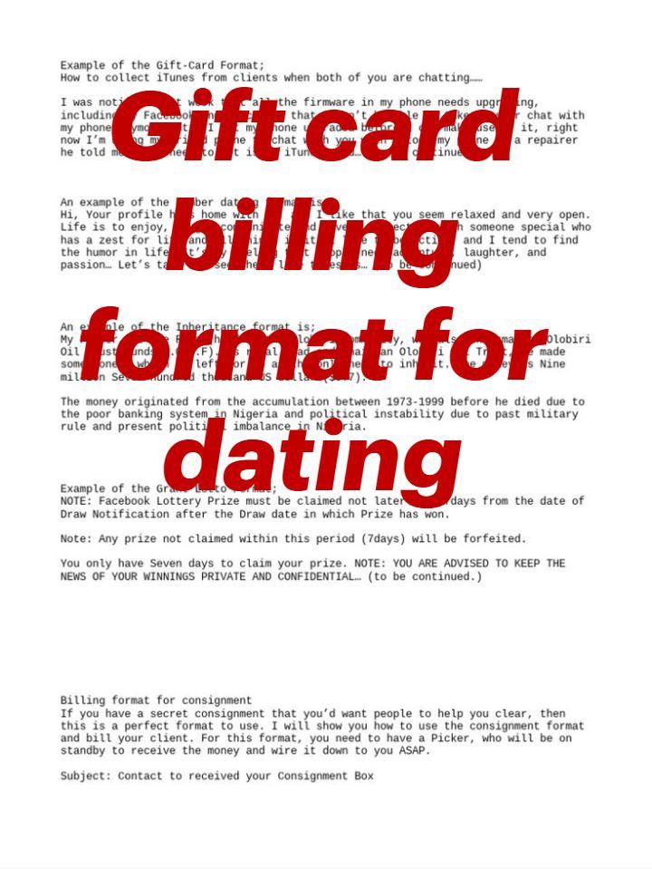 Dating Billing Format